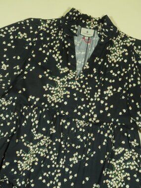 Tuckernuck Tossed Floral Crawford Dress Womens L Black Short Sleeve